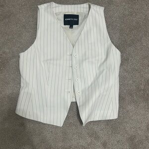 Kenneth Cole Ivory Striped Button Vest and Cargo Pants